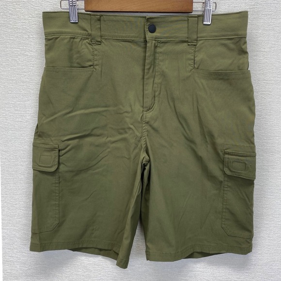 ORVIS Mens Cargo Shorts Olive Green Stretch Comfort Size 34 Nylon Stretch - Picture 2 of 9